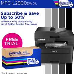 Brother MFC-L2900DW XL Wireless Compact Monochrome Laser Printer with Duplex, Mobile Printing