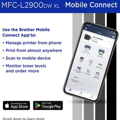 Brother MFC-L2900DW XL Wireless Compact Monochrome Laser Printer with Duplex, Mobile Printing