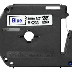 Brother MK-233 Blue-On-White Tape, 0.5