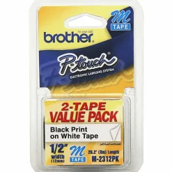 Brother M-2312PK Label Maker Tapes, 1/2