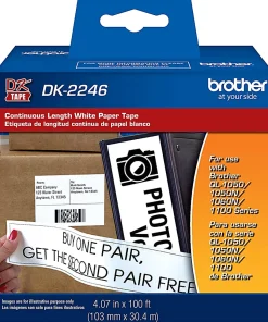 Brother Paper Shipping Label Roll, DK-2246, 4-1/16" x 100', White