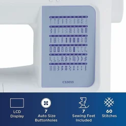 Brother Portable Computerized Sewing Machine with 60 Built-in Stitches, White