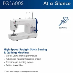 Brother PQ1600S High-Speed Straight-Stitch Sewing & Quilting Machine, White