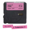 Brother P-touch Btag Black on Pink Label Tape (BTAGP31), ~1/2 in x 13.1 ft (12 mm x 4 m)