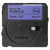 Brother P-touch Btag Black on Purple Label Tape (BTAGF31), ~1/2 in x 13.1 ft (12 mm x 4 m)