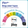 Brother P-touch Btag Label Tape, BTAGG31, 0.47 in by 13.1 ft, Black on Light Green