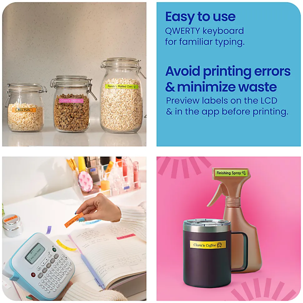 Brother P-touch Personal Desktop Label Maker (PT-N20), Prints on P-touch Btag ~½” (12mm) Label Tapes