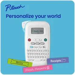 Brother P-touch Personal Handheld Label Maker (PT-N10), Prints on P-touch Btag ~½” (12mm) Label Tapes