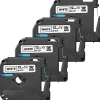 Brother P touch P touch Nonlaminated M Series Tape Cartridge  1/2" Width  Direct Thermal  White  Non laminated, Self adhesive  4 / Bundle