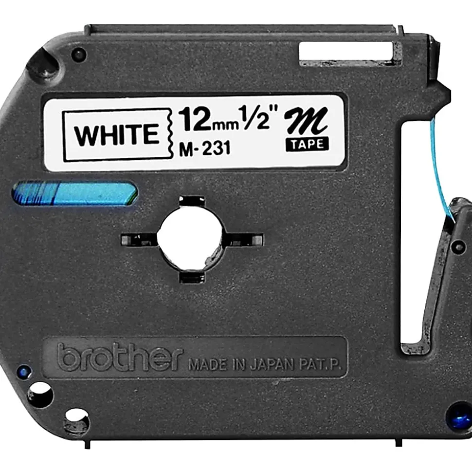 Brother P touch P touch Nonlaminated M Series Tape Cartridge 1/2" Width Direct Thermal White Non laminated, Self adhesive 4 / Bundle