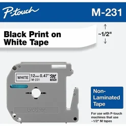 Brother P touch P touch Nonlaminated M Series Tape Cartridge 1/2