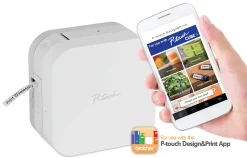 Brother P-touch® PTP300BT CUBE Smartphone Label Maker, White