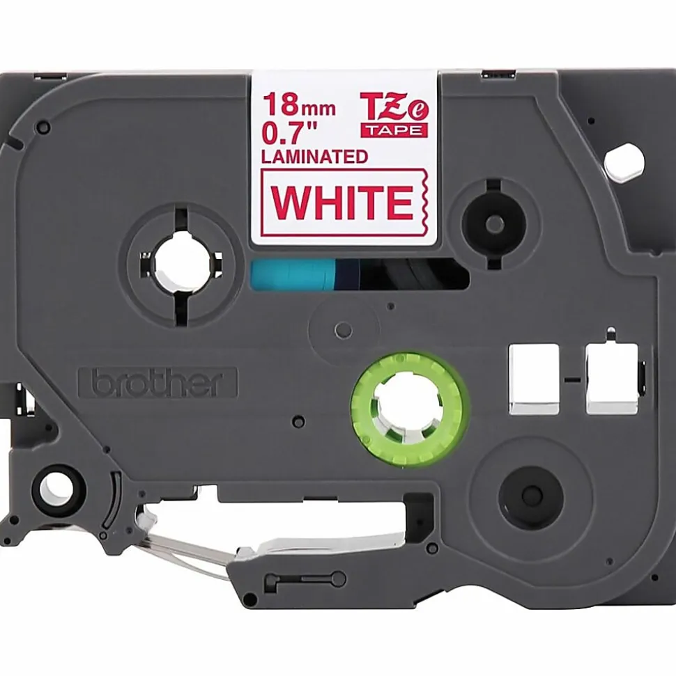 Brother P-touch TZe242, Laminated, 3/4" x 26.2 ft (18mm x 8m), Red on White Label Tape