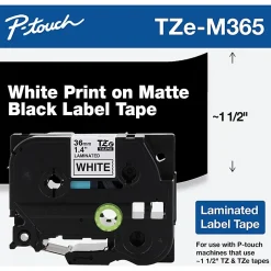 Brother P-Touch TZe-M365 Label Tape, 1-7/16