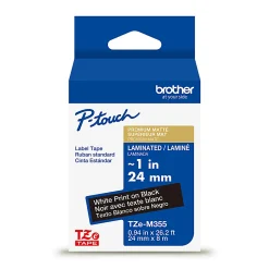 Brother P-touch TZeM355 Premium Matte Laminated Label Tape, 1