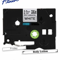Brother P-touch TZeN201, Narrow Non-Laminated, ~1/8
