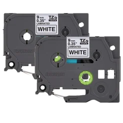 Brother P-Touch TZE2212PK Laminated Label Tape, 26-1/4', Black, Pack Of 2 Rolls