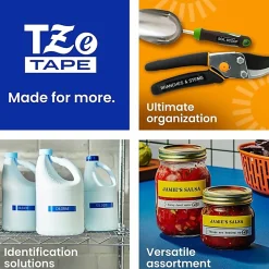 Brother P-Touch TzeS961, Strong Adhesive Laminated, ~1-1/2in x 26.2ft (36mm x 8m), Black on Matte Silver Label Tape
