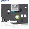 Brother P-Touch TZeS135, Strong Adhesive Laminated, ~1/2in x 26.2ft (12mm x 8m), White on Clear Label Tape