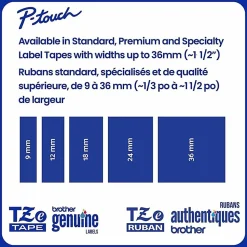 Brother P-Touch TzeS211, Strong Adhesive Laminated, ~1/4in x 26.2ft (6mm x 8m), Black on White Label Tape