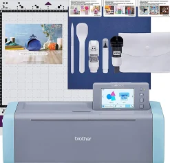 Brother® ScanNCut SDX125e 7-Piece DIY Cutting Machine Set With Scanner, Blue/Gray