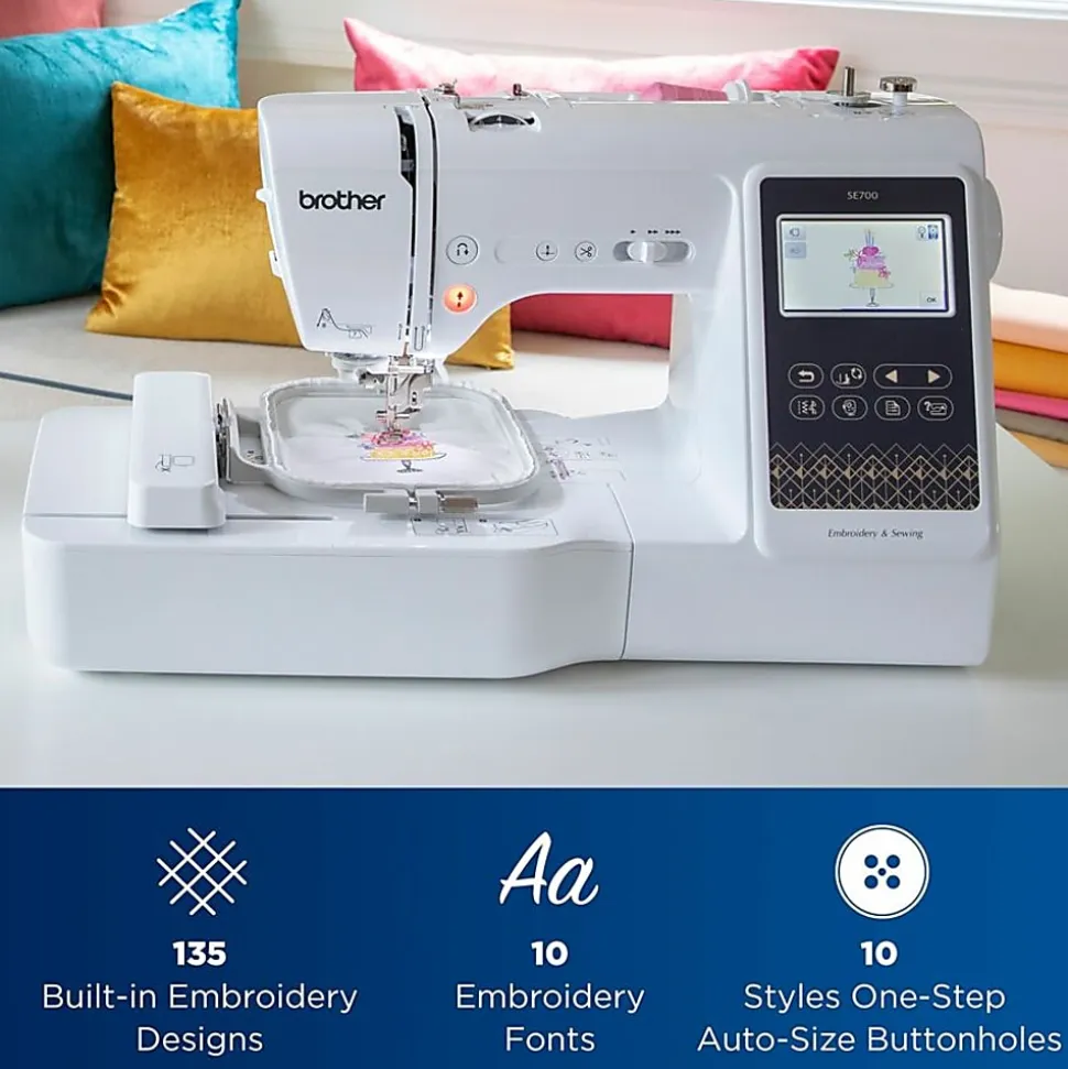 Brother SE700 Sewing and Embroidery Machine, Wireless LAN Connected, 135 Built-in Designs - SE700