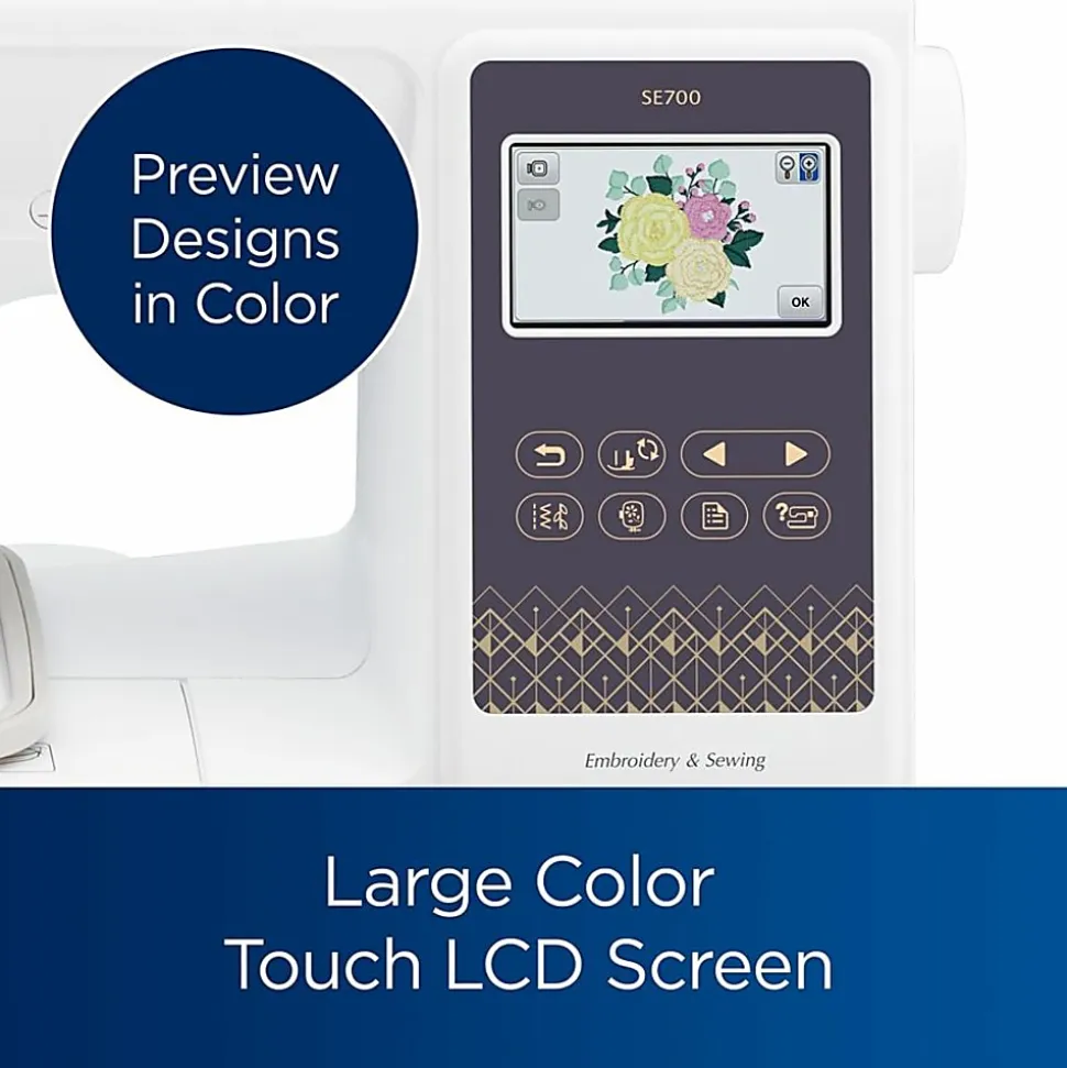 Brother SE700 Sewing and Embroidery Machine, Wireless LAN Connected, 135 Built-in Designs - SE700