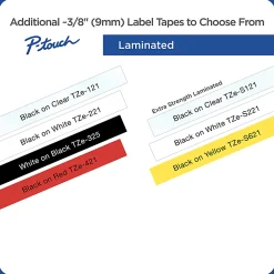 Brother TZe-221 Black-On-White Tape, 0.38
