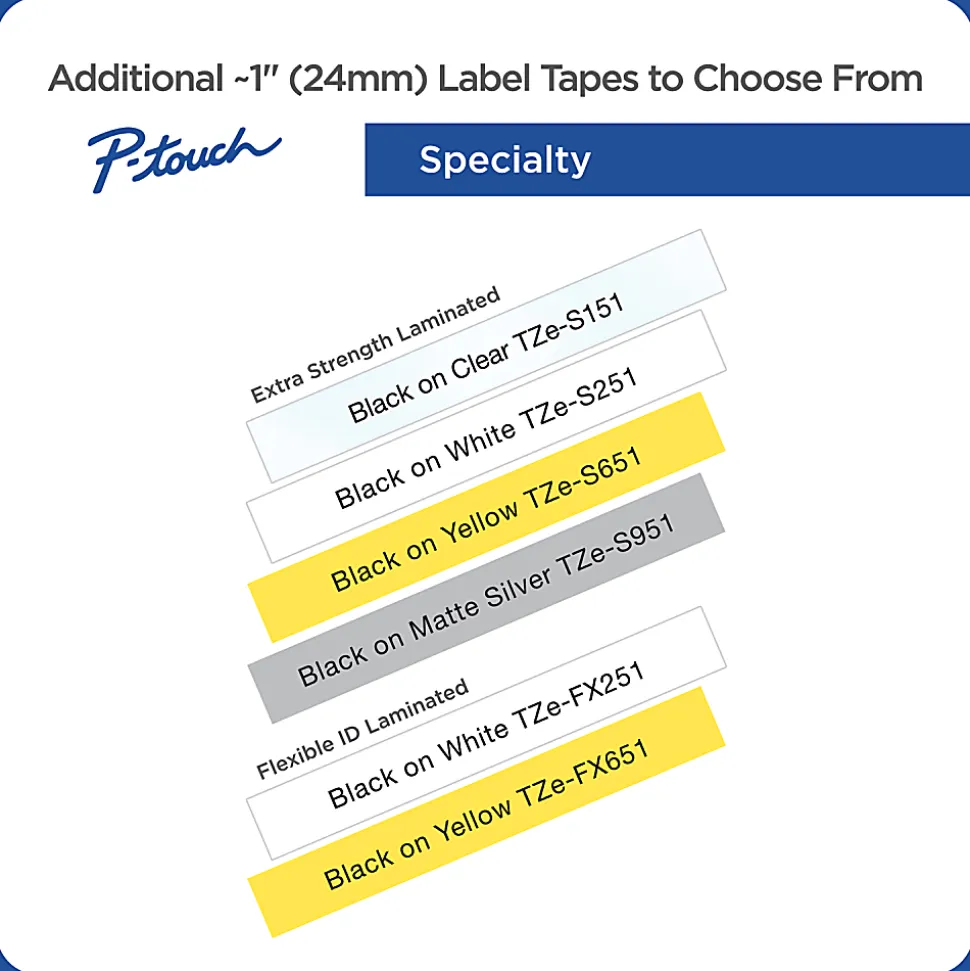Brother TZe-651 Black-On-Yellow Tape, 1" x 26.2'