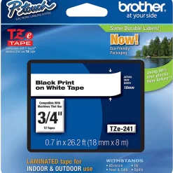 Brother TZe-241 Label Maker Tape, 3/4