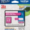 Brother TZe-MQP35 White-On-Berry Pink Tape, 0.5" x 196.8"