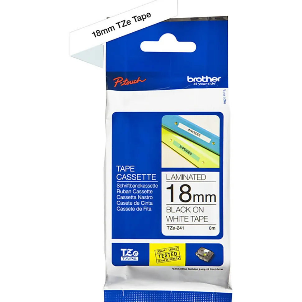 Brother TZE2412PK Label Maker Tape, White, Pack Of 2
