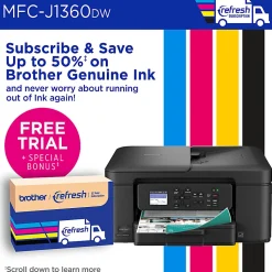 Brother Work Smart MFC-J1360DW Wireless Color Inkjet Printer, All-In-One Print/Scan/Copy, Best for home and home office