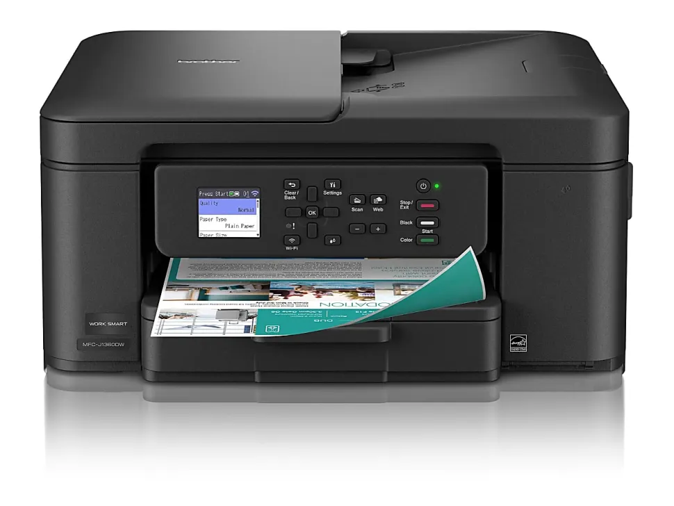 Brother Work Smart MFC-J1360DW Wireless Color Inkjet Printer, All-In-One Print/Scan/Copy, Best for home and home office