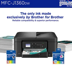 Brother Work Smart MFC-J1360DW Wireless Color Inkjet Printer, All-In-One Print/Scan/Copy, Best for home and home office