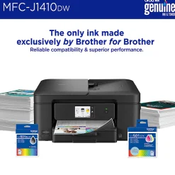 Brother Work Smart MFCJ1410DW Wireless Color Inkjet Printer, All-In-One Print/Scan/Copy, Best for home/small office