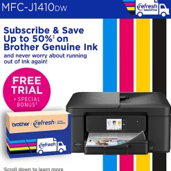 Brother Work Smart MFCJ1410DW Wireless Color Inkjet Printer, All-In-One Print/Scan/Copy, Best for home/small office