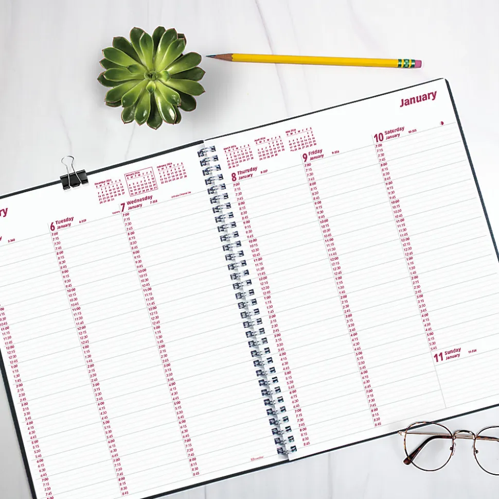 2026 Brownline® DuraFlex Weekly Appointment Planner, 11" x 8-1/2", 50% Recycled, Black, January To December, CB950V.BLK