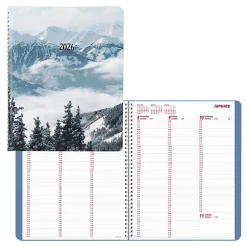 2026 Brownline Essential Weekly Appointment Planner, 11" x 8-1/2", 50% Recycled, Mountain - Snow, January To December, CB950G.03