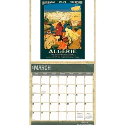 2026 BrownTrout Vintage Travel Posters Monthly Plastic-Free Square Wall Calendar, January to December 2026, 9798330706143 - 9798330706143