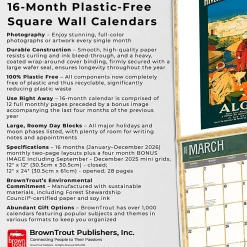 2026 BrownTrout Vintage Travel Posters Monthly Plastic-Free Square Wall Calendar, January to December 2026, 9798330706143 - 9798330706143