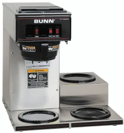 BUNN 12-Cup Low-Profile Pourover Coffee Brewer With 3 Warmers, Stainless Steel