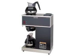 Bunn® VPR 12-Cup Commercial Pourover Coffee Brewer With 2 Glass Decanters, Black/Stainless Steel
