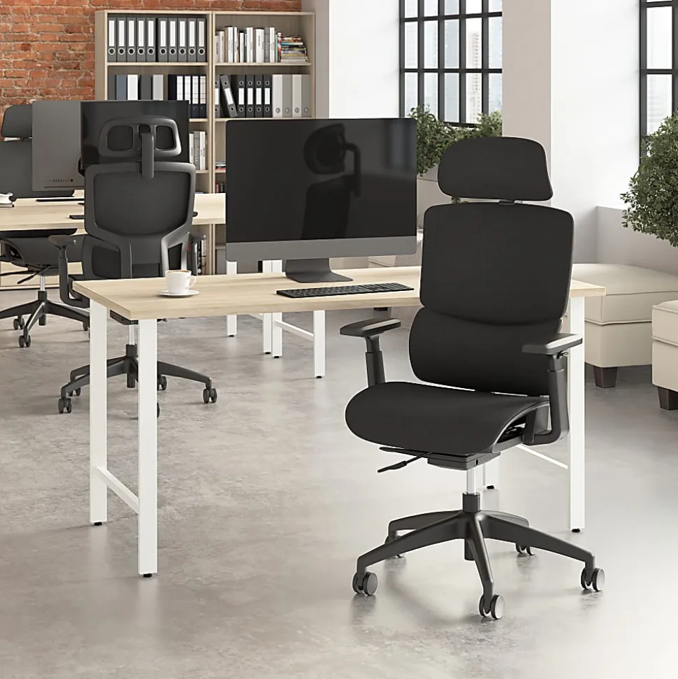 Bush Business Furniture Align Fabric High Back Ergonomic Office Chair with Lumbar Support, Black Nylon Mesh, Standard Deliver Service
