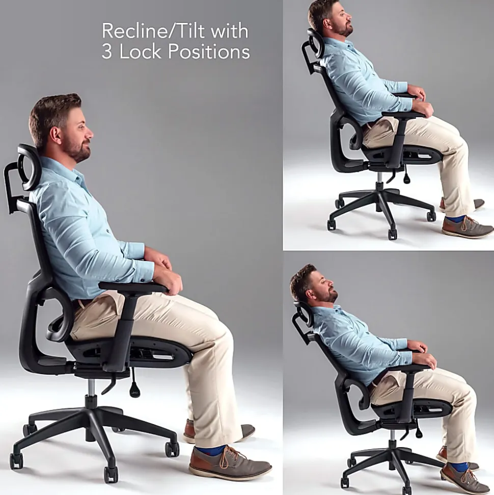 Bush Business Furniture Align Fabric High Back Ergonomic Office Chair with Lumbar Support, Black Nylon Mesh, Standard Deliver Service