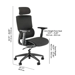 Bush Business Furniture Align Fabric High Back Ergonomic Office Chair with Lumbar Support, Black Nylon Mesh, Standard Deliver Service