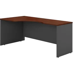 Bush Business Furniture Components 72"W Corner Left-Hand Computer Desk, Hansen Cherry/Graphite Gray, Standard Delivery