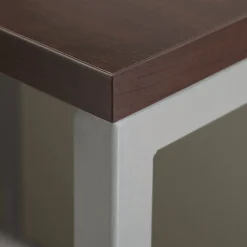 Bush Business Furniture Easy Office 60W 4-Person L-Desk Open Office, Mocha Cherry, Standard Delivery