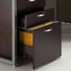 Bush Business Furniture Easy Office 60W 4-Person L-Desk Open Office, Mocha Cherry, Standard Delivery