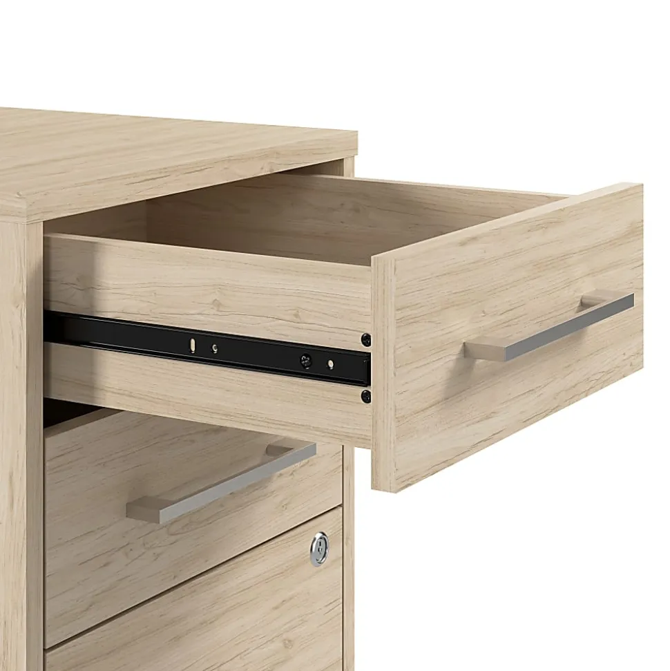 Bush Business Furniture Hustle Office Storage Cabinet With Wheels, Natural Elm, Standard Delivery